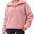 Sherpa Fleece Quarter Zip Pullover Oversized Sweatshirt