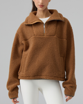 Sherpa Fleece Quarter Zip Pullover Oversized Sweatshirt