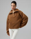 Sherpa Fleece Quarter Zip Pullover Oversized Sweatshirt