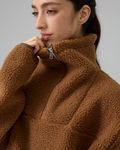 Sherpa Fleece Quarter Zip Pullover Oversized Sweatshirt
