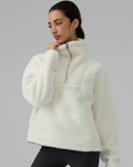 Sherpa Fleece Quarter Zip Pullover Oversized Sweatshirt