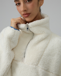 Sherpa Fleece Quarter Zip Pullover Oversized Sweatshirt