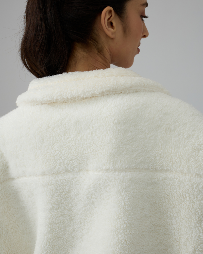 Sherpa Fleece Quarter Zip Pullover Oversized Sweatshirt