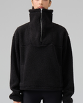 Sherpa Fleece Quarter Zip Pullover Oversized Sweatshirt