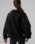 Sherpa Fleece Quarter Zip Pullover Oversized Sweatshirt