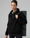 Sherpa Fleece Quarter Zip Pullover Oversized Sweatshirt