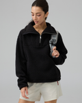 Sherpa Fleece Quarter Zip Pullover Oversized Sweatshirt
