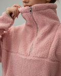 Sherpa Fleece Quarter Zip Pullover Oversized Sweatshirt