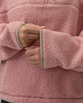 Sherpa Fleece Quarter Zip Pullover Oversized Sweatshirt