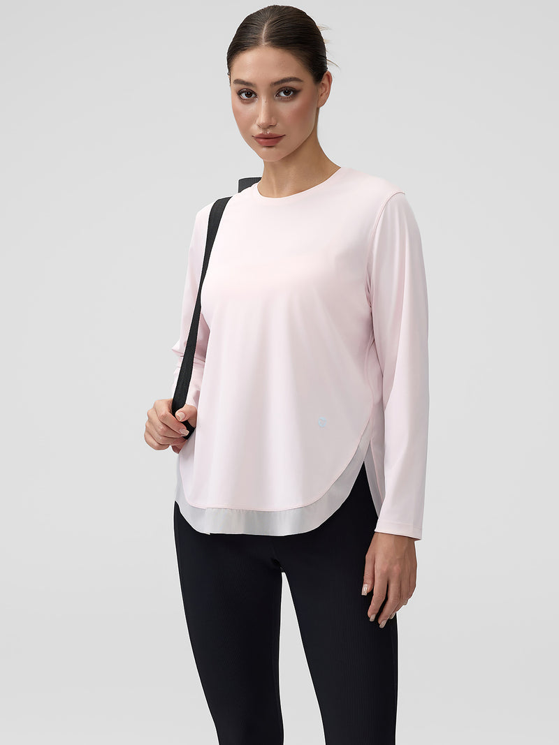 Athletic Mesh Back Workout Long Sleeve Shirts