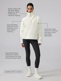 Sherpa Fleece Quarter Zip Pullover Oversized Sweatshirt