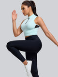 Half-Zip Stand-up Collar Crop Tank